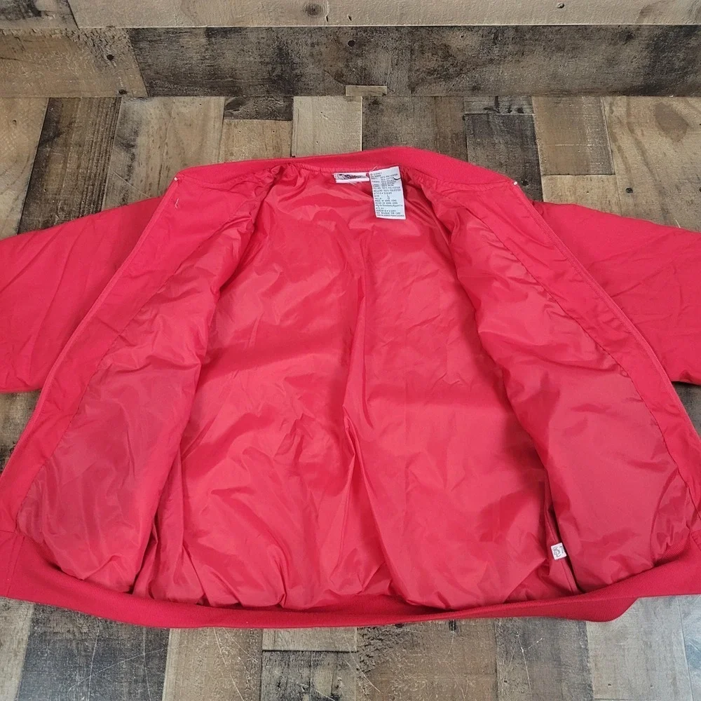 Disney Mickey Mouse Red Bomber Sequin‎ Jacket Girl Youth Large Retro Vintage